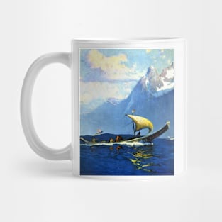 Alaska Native Boat Sailing Pacific Northwest 1920s Sydney Lawrence Mug